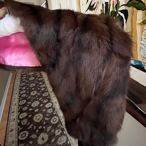 Mink Fur Collar - Brown and Black Colour - Authentic - Picture 6 of 17